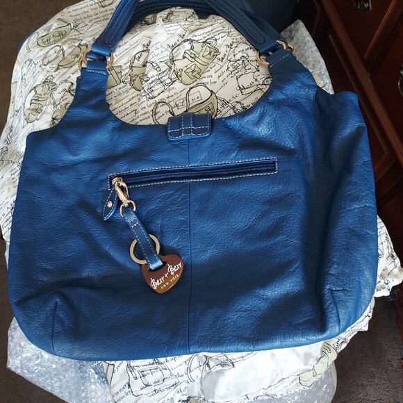 Barr & Barr Blue Leather Handbag - Picture 2 of 3